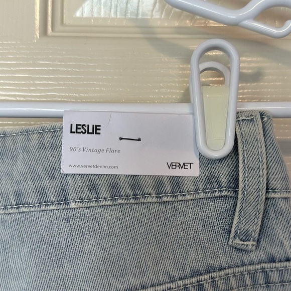 Vervet Leslie 90s Vintage Flare Jeans Size 25 Light Wash Distressed Cotton NWT - Picture 9 of 13
